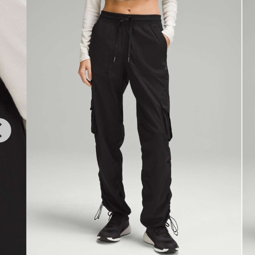 Lululemon dance studio relaxed fit mid rise cargo pant black size XXXS